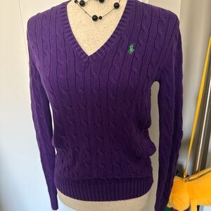 Ralph Lauren Purple Cable Knit Sweater